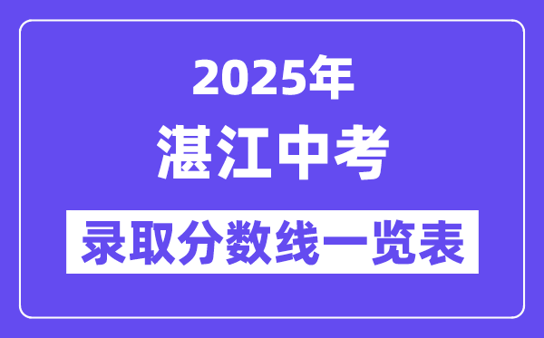 2025年湛江中考各高中錄取分?jǐn)?shù)線一覽表