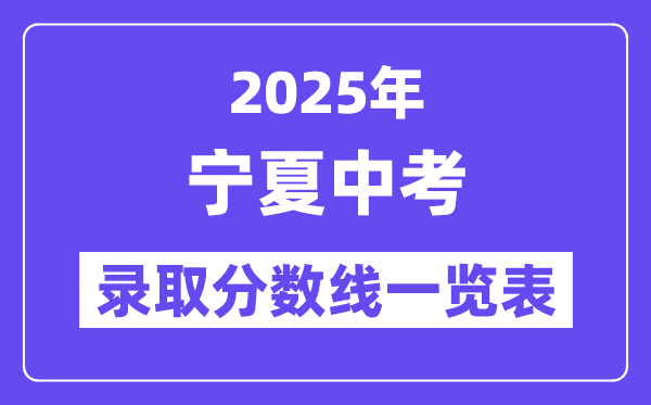 2025年寧夏中考錄取分?jǐn)?shù)線一覽表,中考多少分能上高中？