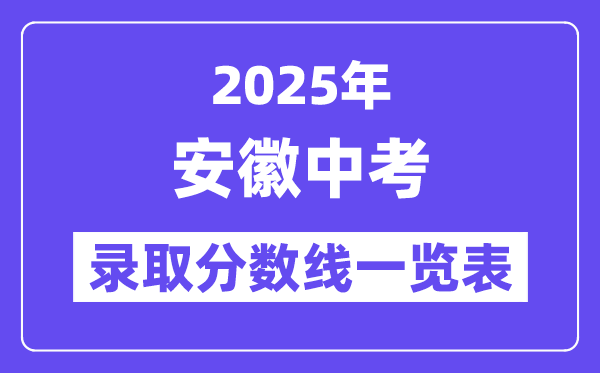 2025年安徽中考錄取分?jǐn)?shù)線一覽表,中考多少分能上高中？