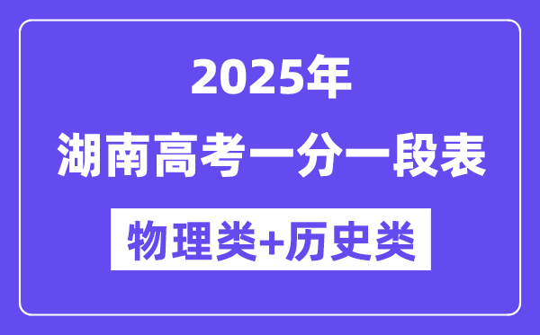 湖南高考分數(shù)線2025年一分一段表（物理+歷史）