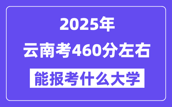 2025年云南考460分左右能報(bào)考上什么大學(xué)?附位次排名對(duì)照表