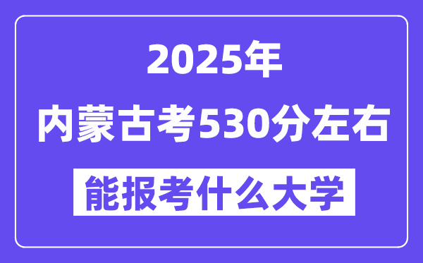 2025年內(nèi)蒙古考530分左右能報考上什么大學(xué)?附位次排名對照表