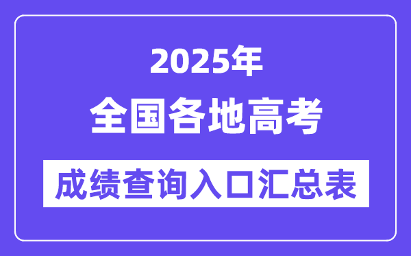 2025年全國(guó)各地高考成績(jī)查詢?nèi)肟趨R總表（完整版）