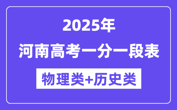 河南高考分?jǐn)?shù)線2025年一分一段表（物理+歷史）