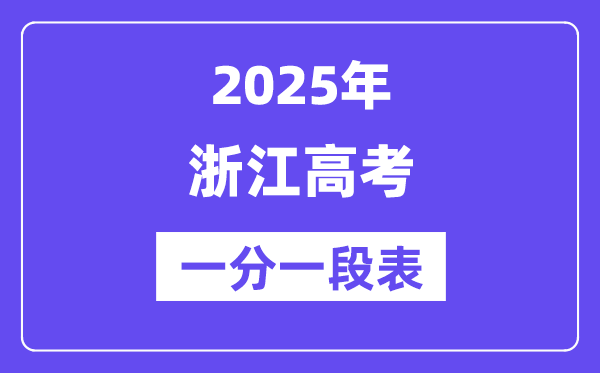 浙江高考分數(shù)線2025年一分一段表
