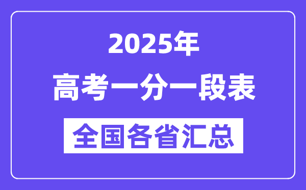 2025年高考一分一段表（全國(guó)各省匯總）
