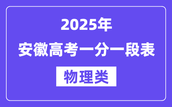 2025安徽高考一分一段表(物理類)位次排名查詢