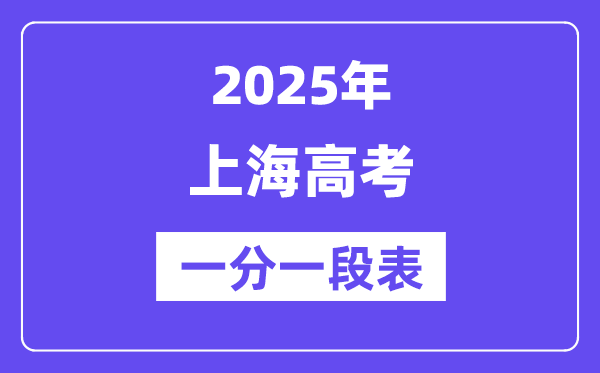 2025上海高考一分一段表(含位次排名查詢)