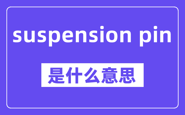suspension pin是什么意思,中文翻譯是什么