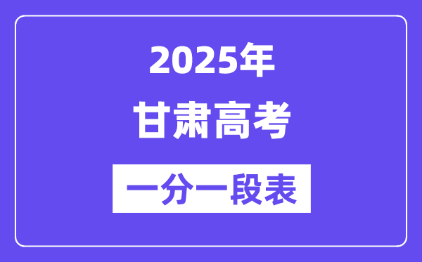2025甘肅高考一分一段表,查詢位次及排名（完整版）