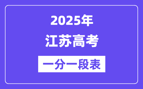 2025江蘇高考一分一段表,查詢位次及排名（完整版）
