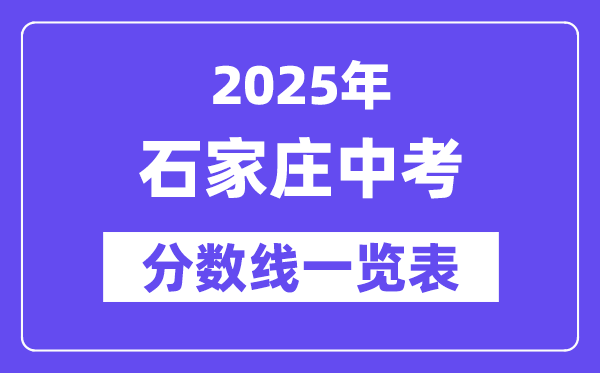 2025年石家莊中考各高中錄取分?jǐn)?shù)線一覽表