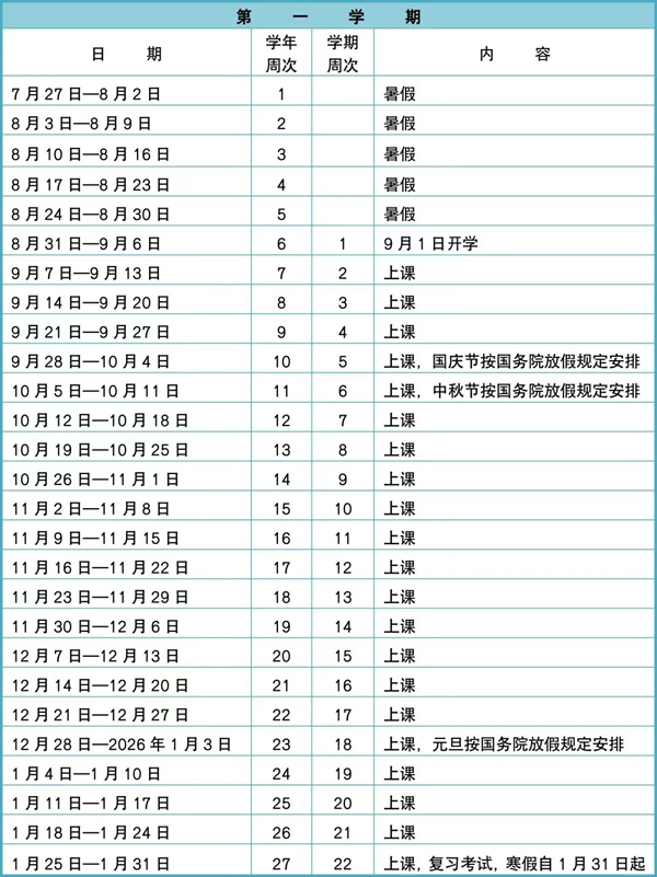 2026年深圳市中小學(xué)寒假放假時(shí)間表,1月31日開(kāi)始放假