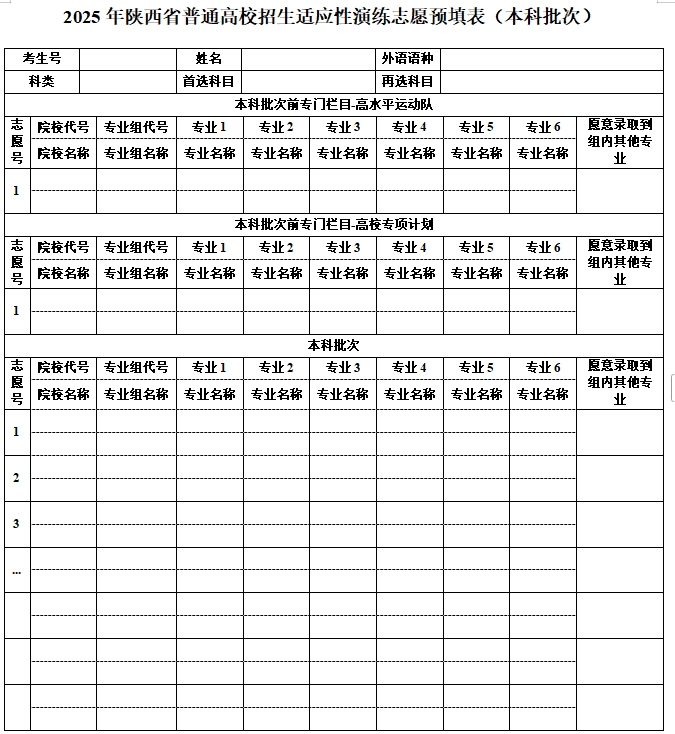 2026年陜西高考志愿表格填寫范本(附查找入口及志愿數(shù)量)