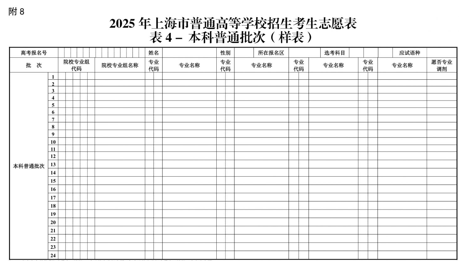 2026年上海高考志愿表格填寫范本(附查找入口及志愿數(shù)量)