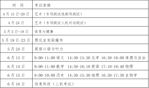 2026年山東中考體育考試時(shí)間安排表